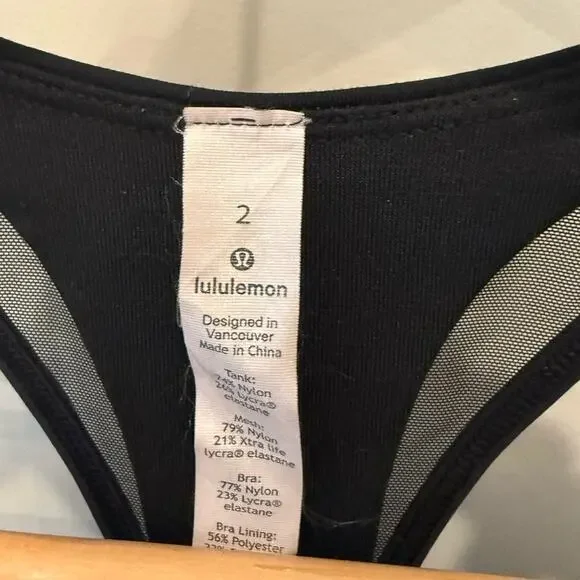 Lululemon Black Razorback Tank Top 2 - Picture 2 of 6